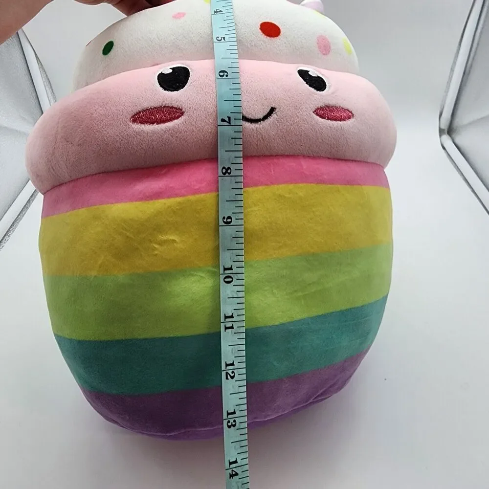Smoochy Pals Rainbow Cupcake Plush 12” Sunday Ice Cream Cherry on Top Squishy